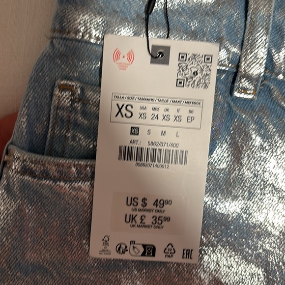 Zara Sliver Skort in Size XS NWT - Picture 2 of 4